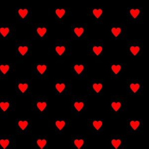 Red Hearts on Black
