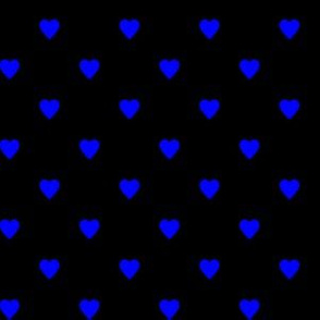 Blue Hearts on Black