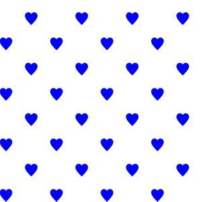 Blue Hearts on White