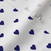 Midnight Blue Hearts on White