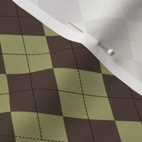 Argyle (brown olive) - 1.5in