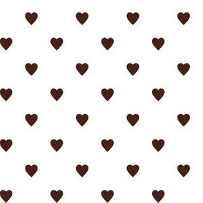 Brown Hearts on White