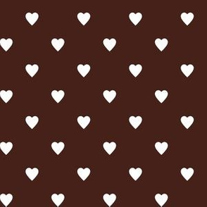 White Hearts on Brown
