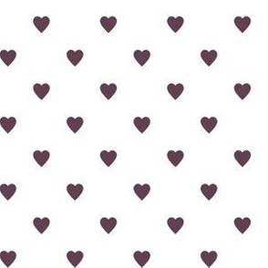 Eggplant Purple Hearts on White