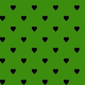 Black Hearts on Apple Green