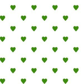 Apple Green Hearts on White