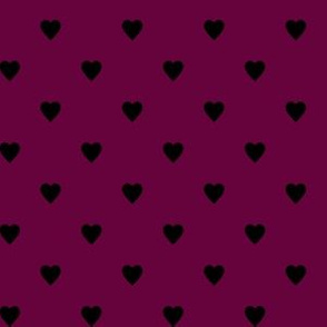 Black Hearts on Tyrian Purple