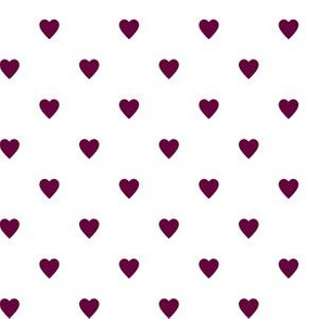 Tyrian Purple Hearts on White