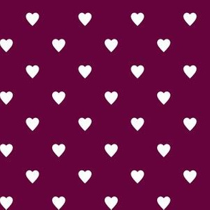 White Hearts on Tyrian Purple