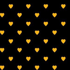 Yellow Gold Hearts on Black