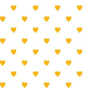 Yellow Gold Hearts on White