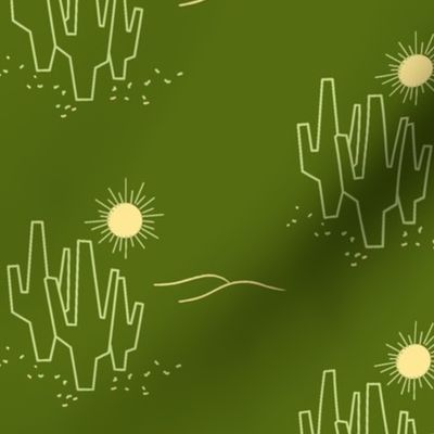 Green Midcentury Saguaro