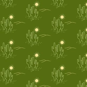 Green Midcentury Saguaro