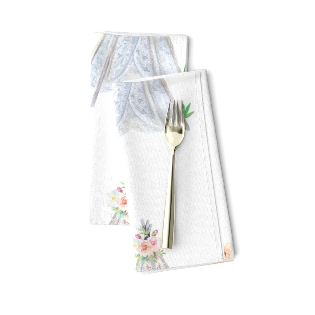 Silver Blue Floral Aztec Teepee