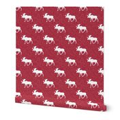 moose on red linen