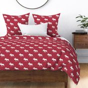 moose on red linen