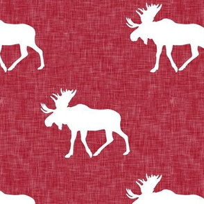 moose on red linen