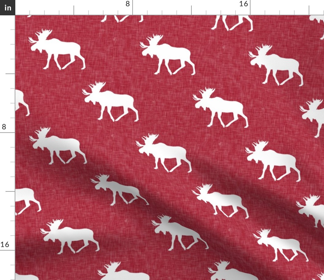 moose on red linen
