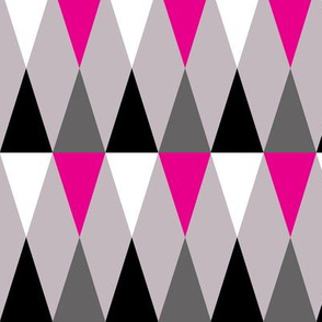 Geometric Pattern: Harlequin: Pink/Grey