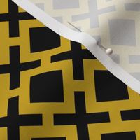 Geometric Pattern: Diamond Cross: Yellow/Black