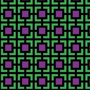 Geometric Pattern: Square Bracket: Purple/Green