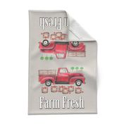 Old Red Truck  Farm Fresh Tea Towel