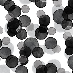 watercolor bubbles // black and gray