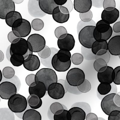 watercolor bubbles // black and gray // small