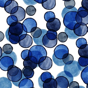 watercolor bubbles // indigo blue