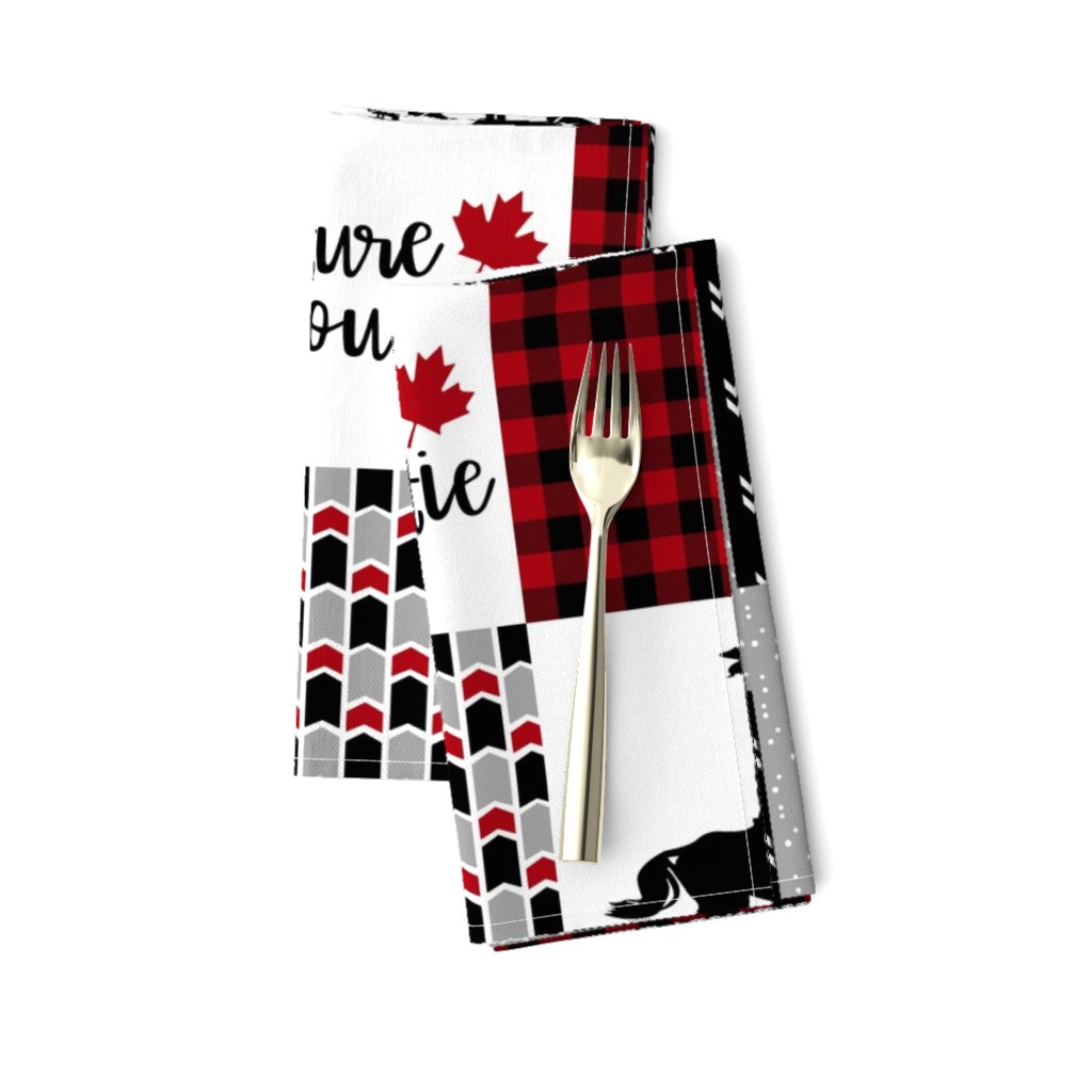 Future Mountie//RCMP - Wholecloth Cheater Quilt -Black/Red