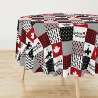 Future Mountie//RCMP - Wholecloth Cheater Quilt -Black/Red