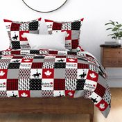 Future Mountie//RCMP - Wholecloth Cheater Quilt -Black/Red