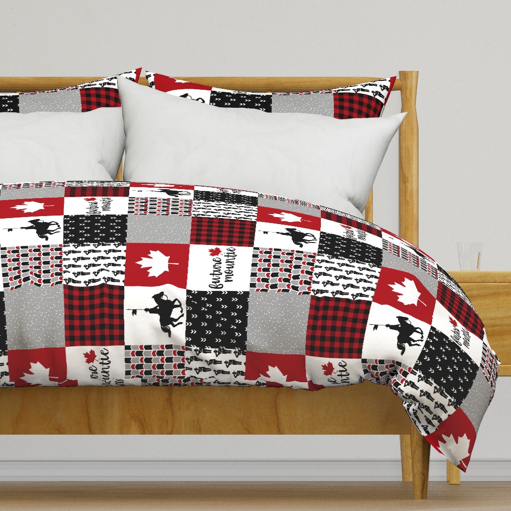 Future Mountie//RCMP - Wholecloth Cheater Quilt - Black/Red