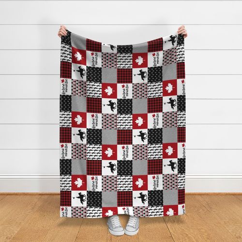 Future Mountie//RCMP - Wholecloth Cheater Quilt - Black/Red