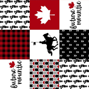 Future Mountie//RCMP - Wholecloth Cheater Quilt - Black/Red