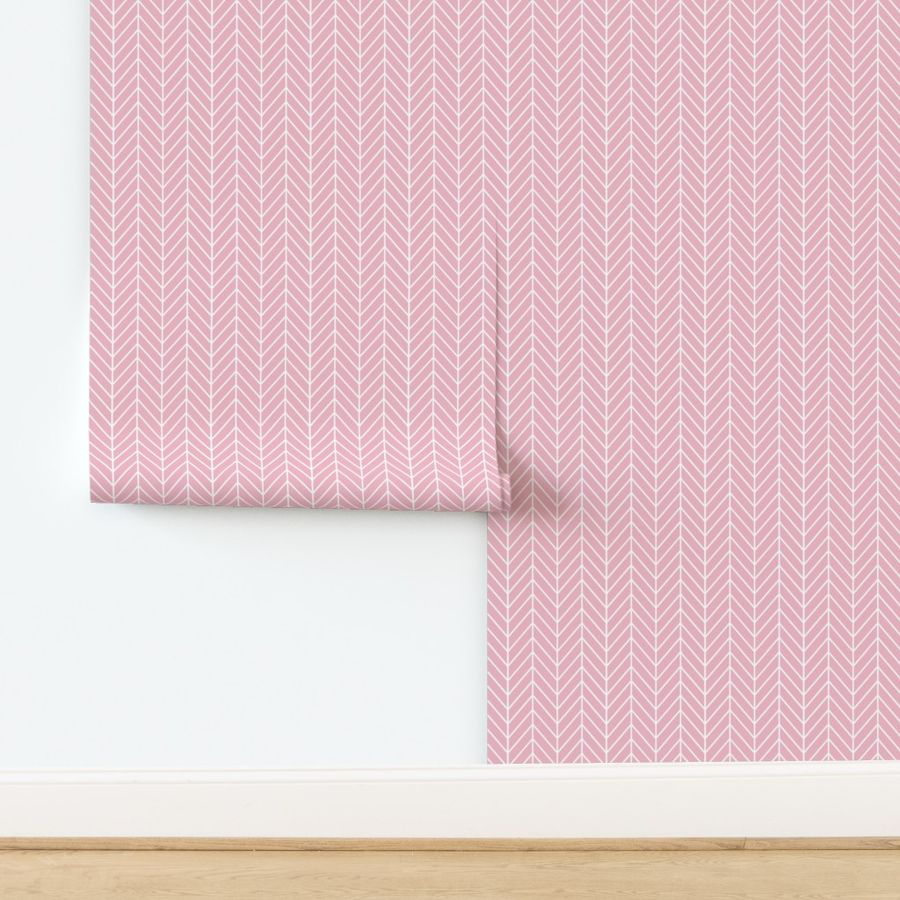 Pink Herringbone