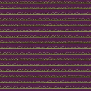 frilly stripe greenery/purple