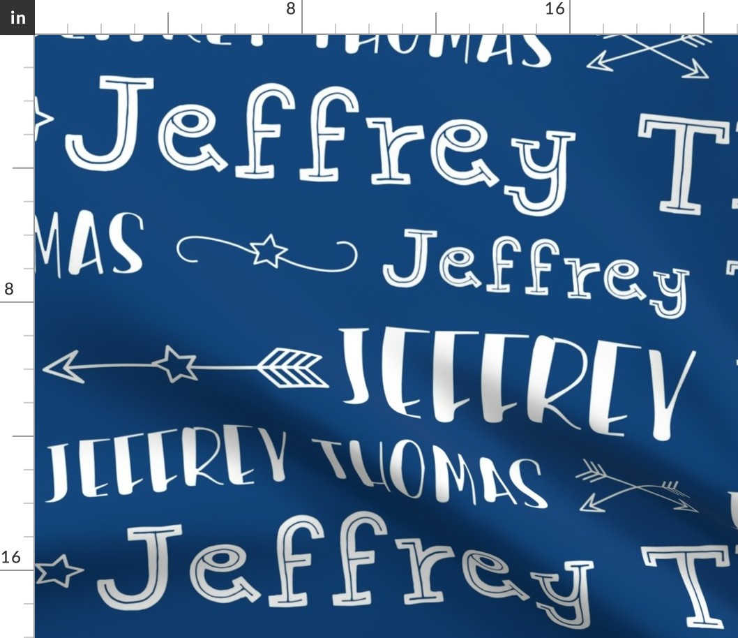 Boys Personalized Name - Stars & Arrows Navy - Jeffrey