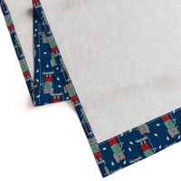 elephant scooter fabric // kids illustration elephant character boys design - navy