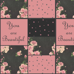 You are beautiful - floral - wholecloth