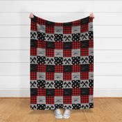 I love you to the mountains - Wholecloth - red plaid
