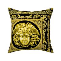 3 baroque rococo black gold flowers floral leaves leaf ivy vines acanthus medusa vases goats horn of plenty hoof Victorian gorgons Greek Greece mythology filigree swirls scrolls Cornucopia columns   inspired   