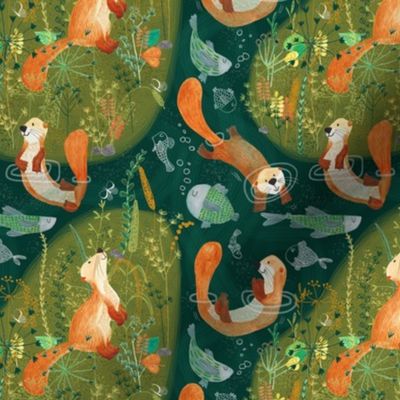 Pattern #74 - Playful otters by the river - SM