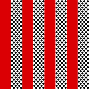 Red Black and White Polka Dot Stripe