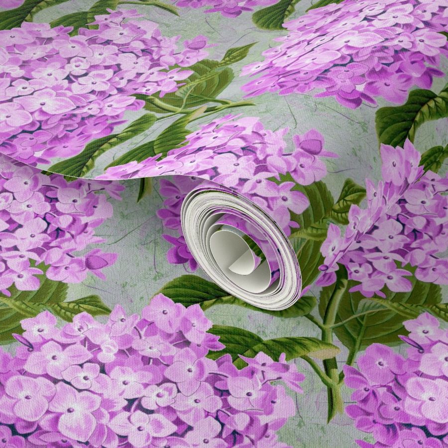 Pink Hydrangea on skeleton leaves