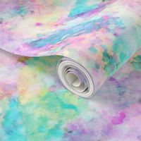 Abstract Rainbow Soft Watercolour Paint & Splatter