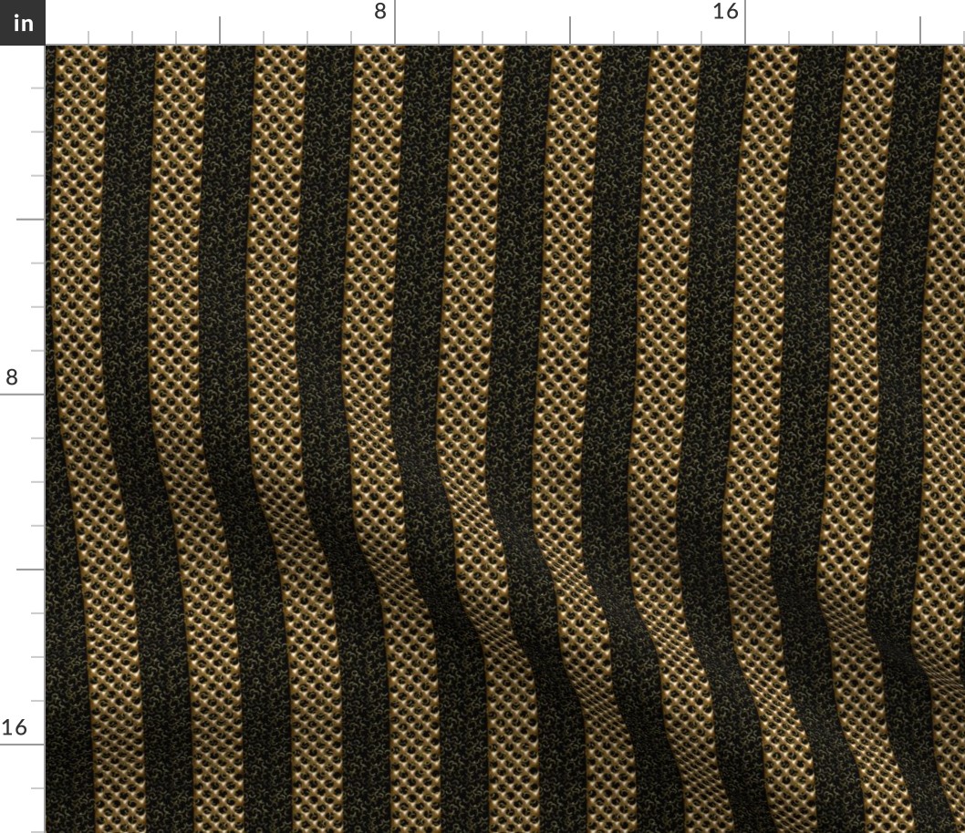 Faux Bronze and Black Polka Dot Stripe