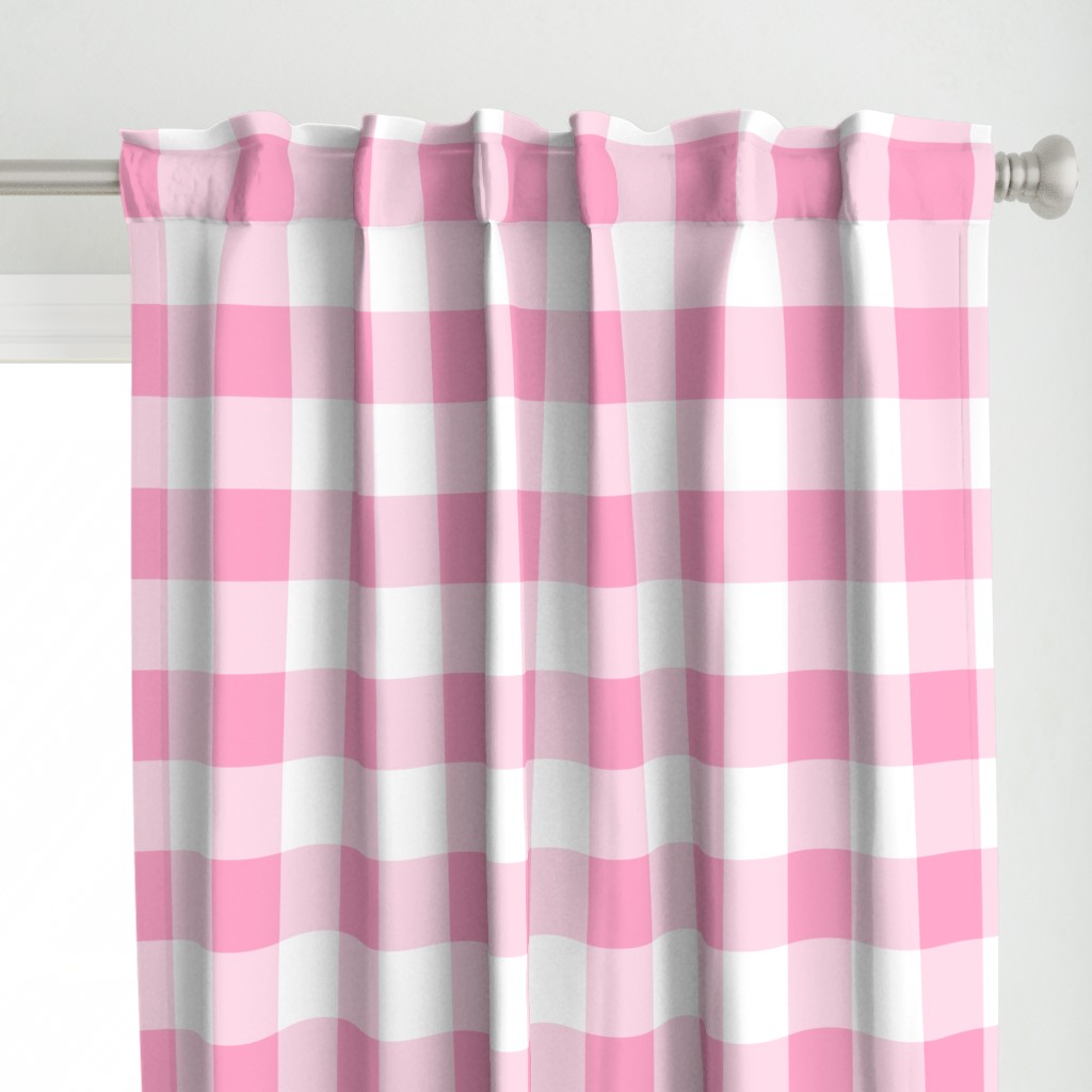 Three Inch Carnation Pink and White Buffalo Check