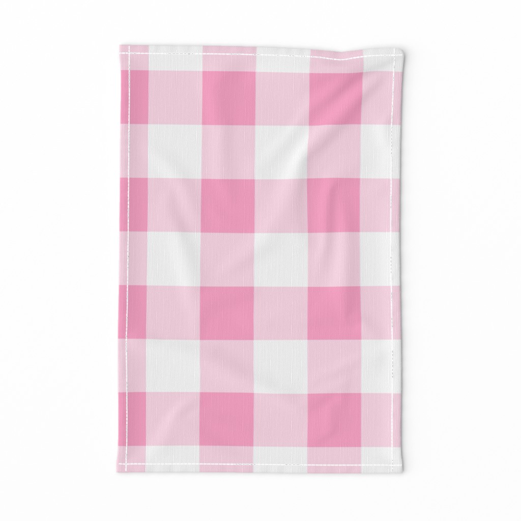 Three Inch Carnation Pink and White Buffalo Check