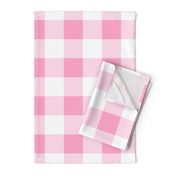 Three Inch Carnation Pink and White Buffalo Check